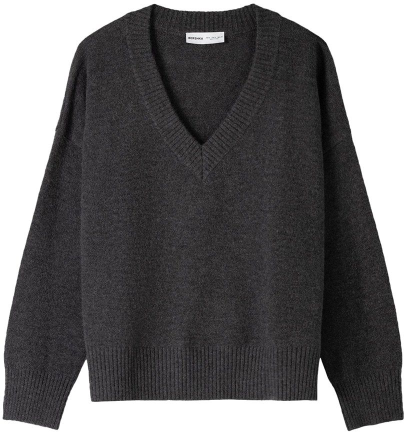 Bershka Sveter  tmavosivá