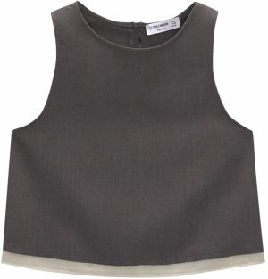 Pull&Bear Top  tmavosivá / prírodná biela
