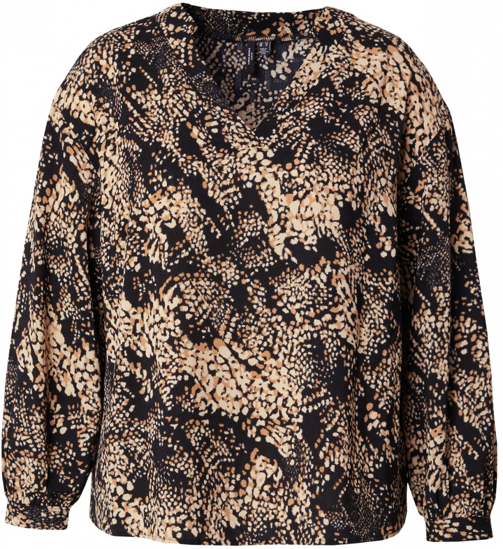Vero Moda Curve Blúzka 'VMCofreya'  brokátová / kapučíno / čierna