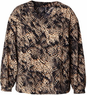 Vero Moda Curve Blúzka 'VMCofreya'  brokátová / kapučíno / čierna