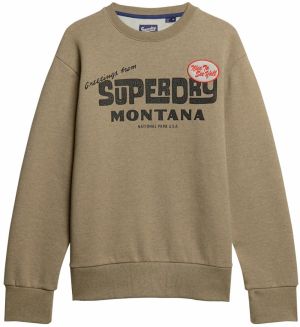 Superdry Mikina  hnedá / tmavohnedá / červená / biela