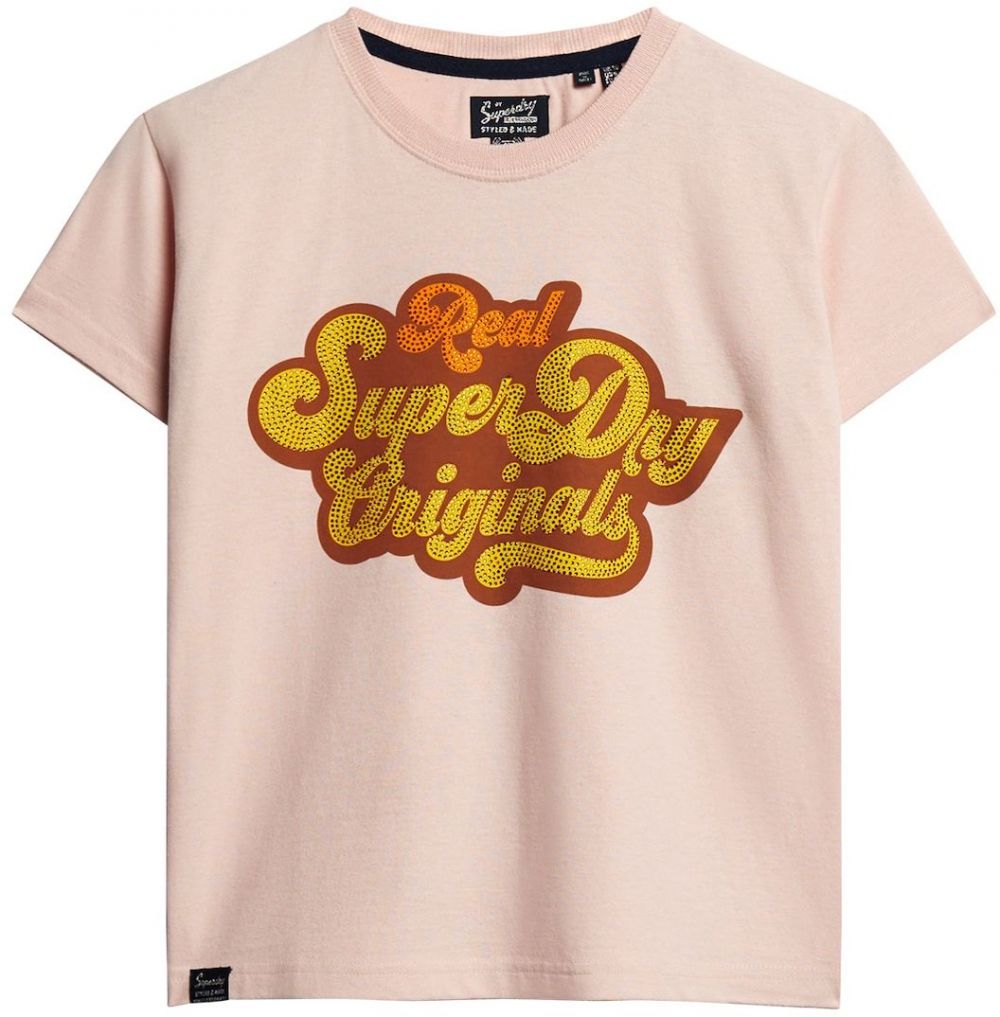 Superdry Tričko  žltá / homárová / staroružová