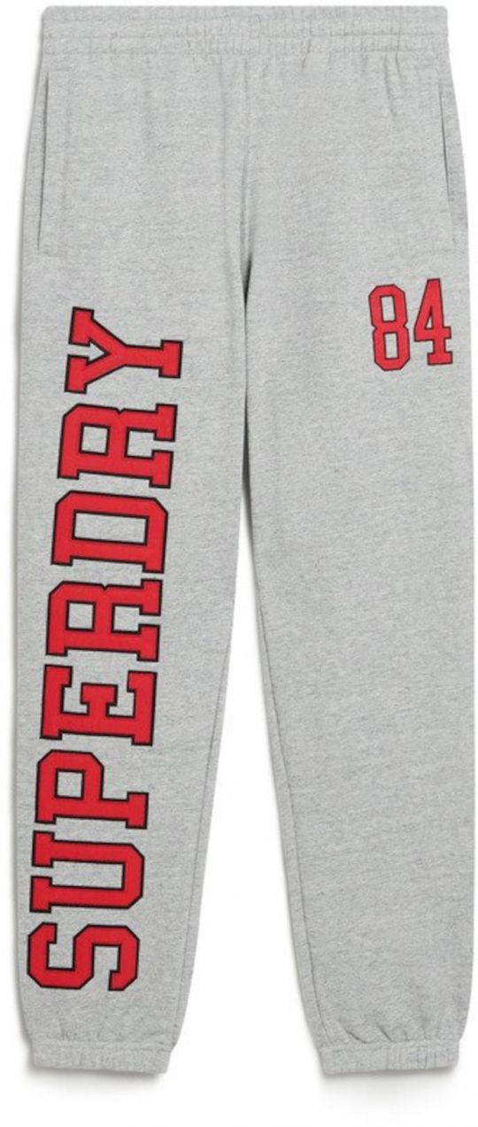 Superdry Nohavice  svetlosivá / krvavo červená / čierna