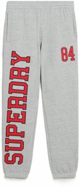 Superdry Nohavice  svetlosivá / krvavo červená / čierna