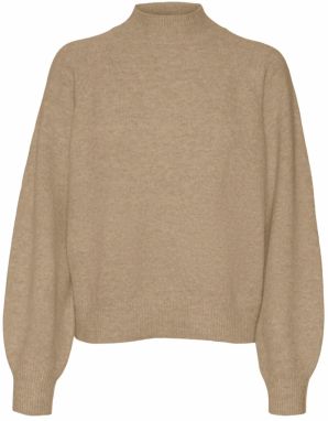 VERO MODA Sveter 'VMLEAF'  tmavobéžová