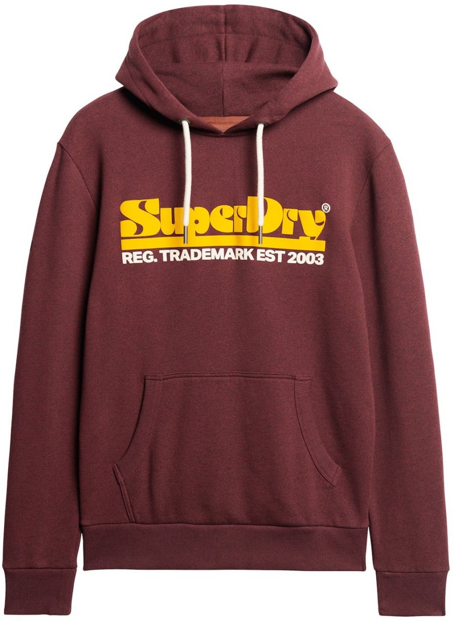 Superdry Mikina  žltá / bordová / biela