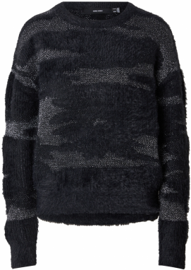 VERO MODA Sveter 'VMSADIE'  čierna / strieborná