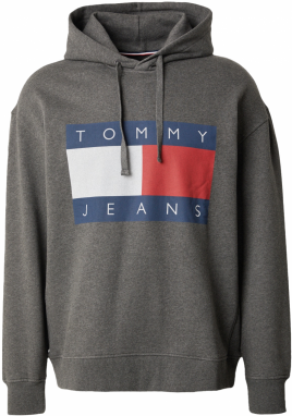 Tommy Jeans Mikina  námornícka modrá / tmavosivá / červená / biela