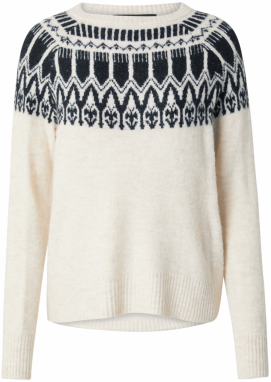 VERO MODA Sveter 'VMSimone'  krémová / čierna