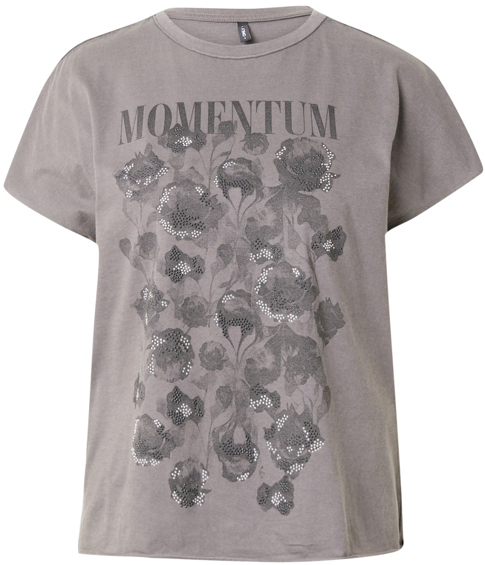 ONLY Tričko 'ONLLUCY'  sivá / tmavosivá / biela