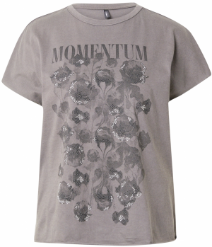 ONLY Tričko 'ONLLUCY'  sivá / tmavosivá / biela