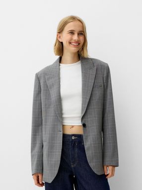 Bershka Blejzer  sivá / svetlosivá