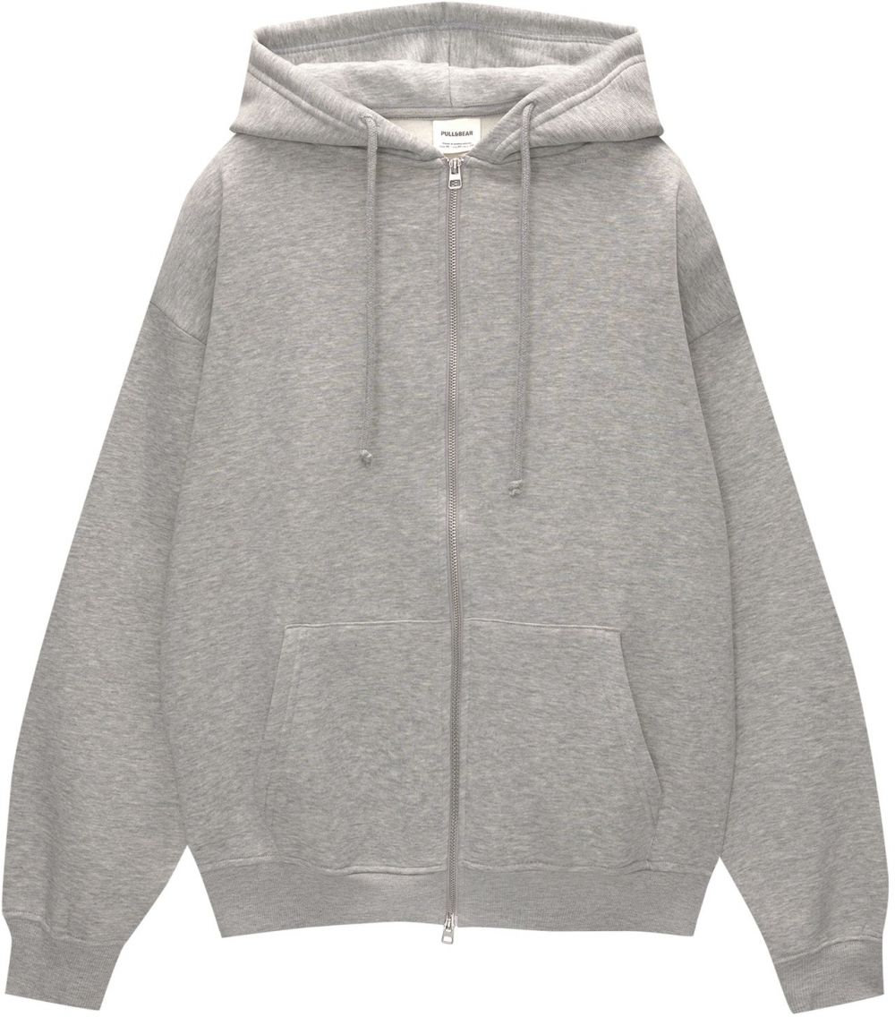 Pull&Bear Tepláková bunda  sivá melírovaná