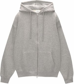 Pull&Bear Tepláková bunda  sivá melírovaná