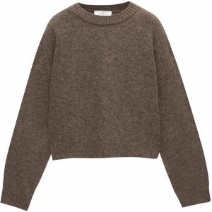 Pull&Bear Sveter  hnedá melírovaná