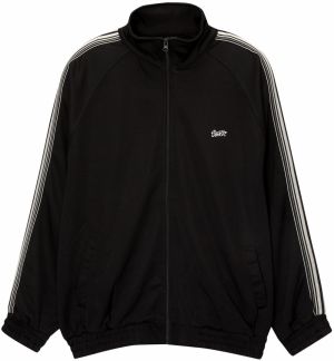 Pull&Bear Tepláková bunda  čierna / biela