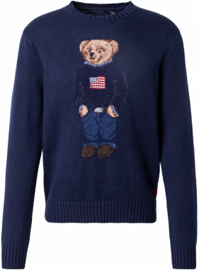Polo Ralph Lauren Sveter  béžová / námornícka modrá / hnedá / červená