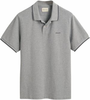 GANT Tričko 'Rugger'  sivá melírovaná / čierna