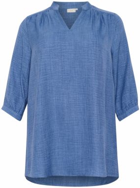 KAFFE CURVE Tunika 'Ellie'  modrá denim