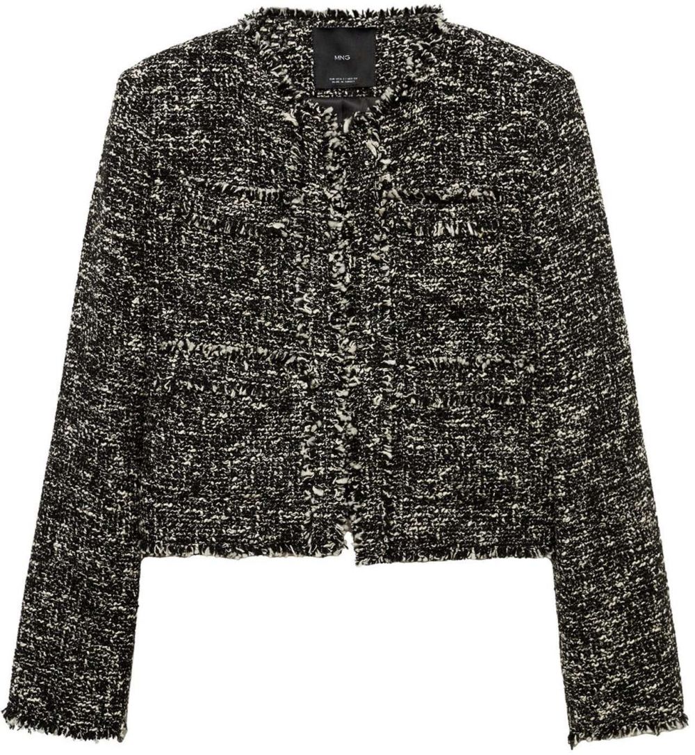 MANGO Prechodná bunda 'Salt'  krémová / čierna