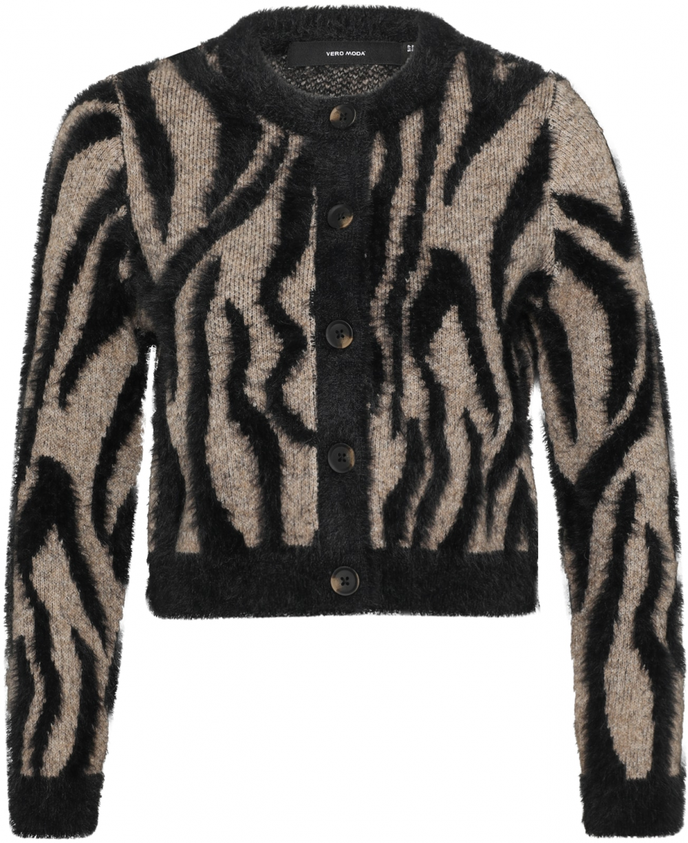 Vero Moda Petite Kardigán 'VMVALENTINA'  tmavobéžová / čierna