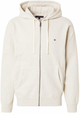 TOMMY HILFIGER Tepláková bunda 'ESSENTIAL'  béžová melírovaná