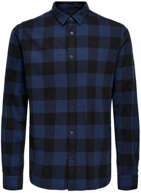 Only & Sons Košeľa 'ONSGudmund'  enciánová / čierna