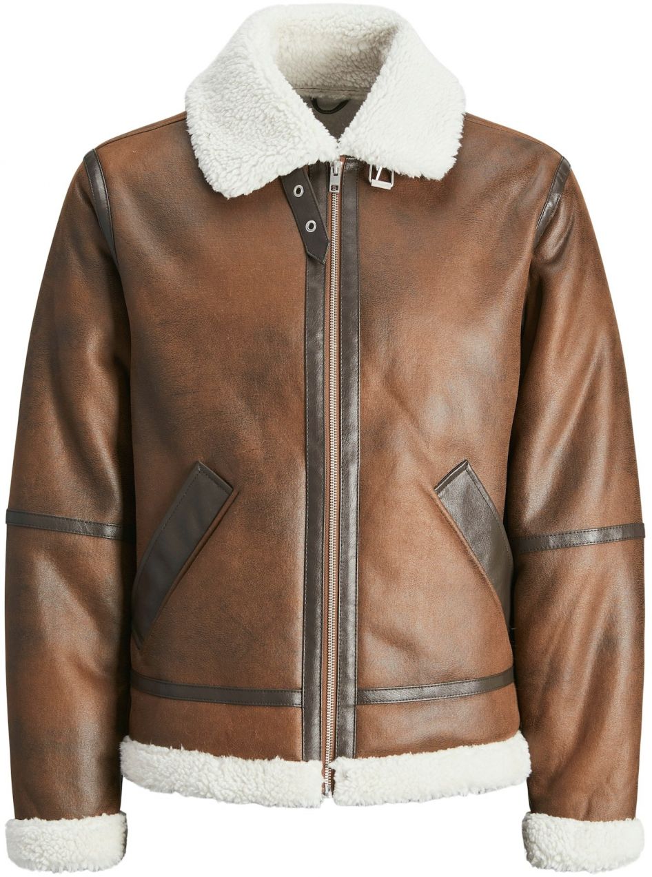 JACK & JONES Zimná bunda 'JORCole'  hnedá / čokoládová / biela
