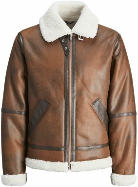 JACK & JONES Zimná bunda 'JORCole'  hnedá / čokoládová / biela