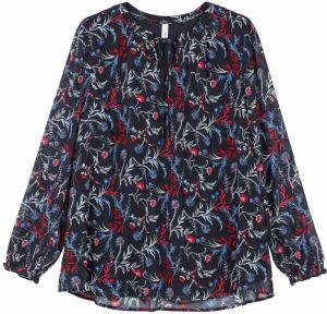 SHEEGO Blúzka  modrá / rosé / tmavočervená