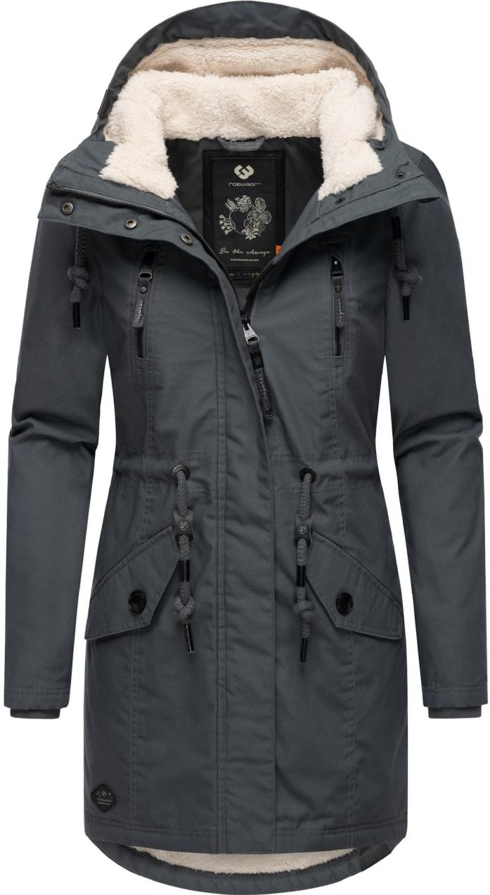 Ragwear Zimná parka 'Elsie'  nebielená / tmavosivá
