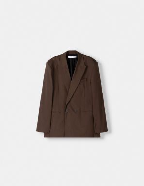 Bershka Blejzer  tmavohnedá