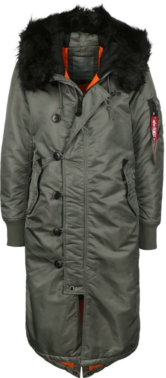 ALPHA INDUSTRIES Zimná bunda  tmavozelená / čierna