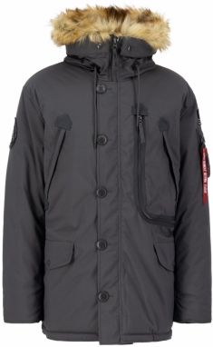 ALPHA INDUSTRIES Zimná parka 'Polar'  sivá / červená