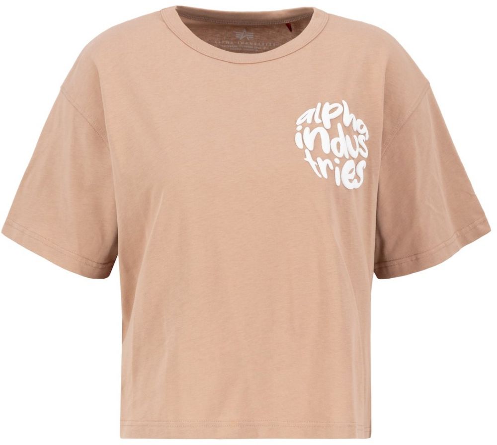 ALPHA INDUSTRIES Tričko  koralová / biela