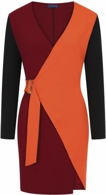 HotSquash Šaty  oranžová / bordová / čierna