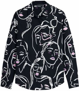 Desigual Blúzka  čierna / biela