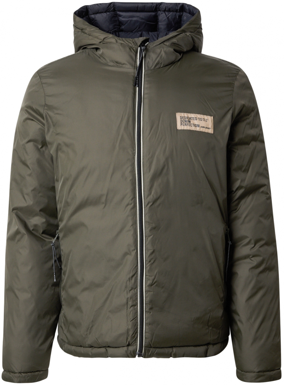 BLEND Prechodná bunda  modrá / tmavozelená