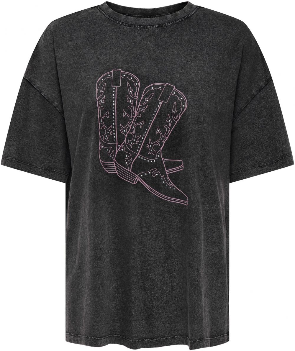 JDY Tričko 'JDYCarla'  tmavosivá / orgovánová / strieborná