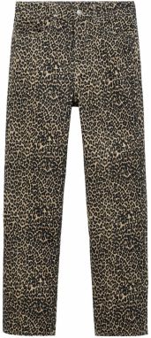 MANGO Džínsy 'Leopard'  karamelová / brokátová / čierna