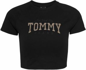 Tommy Jeans Tričko  zlatá / čierna
