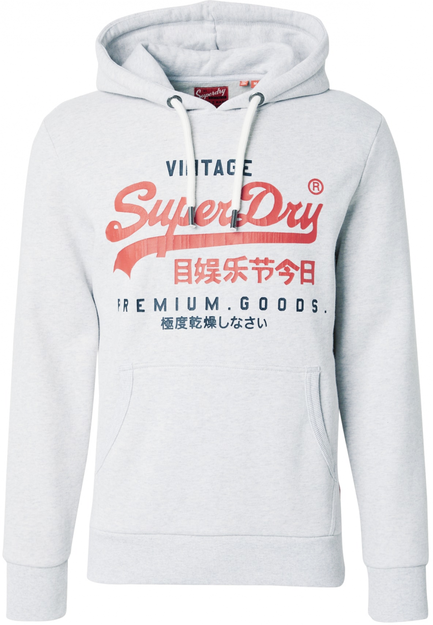 Superdry Mikina  námornícka modrá / sivá melírovaná / červená