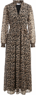 VILA Šaty  béžová / svetlohnedá / čierna