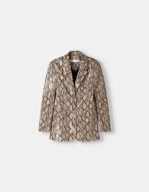 Bershka Blejzer  tmelová / tmavohnedá / čierna