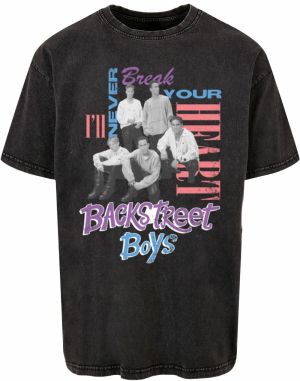 Merchcode Tričko 'Backstreet Boys - INBYH'  svetlomodrá / antracitová / tmavofialová / svetločervená
