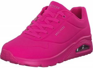 SKECHERS Nízke tenisky 'Uno - Night Shades'  neónovo ružová / strieborná