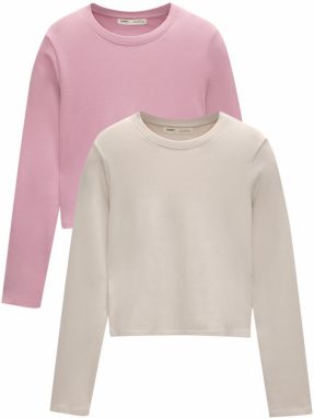 Pull&Bear Tričko  krémová / ružová