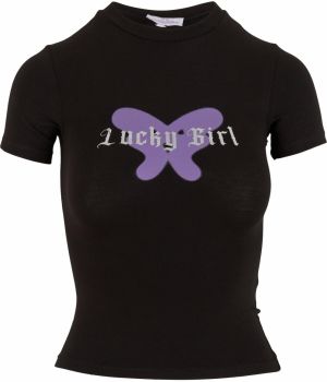 Felicious Tričko  levanduľová / čierna