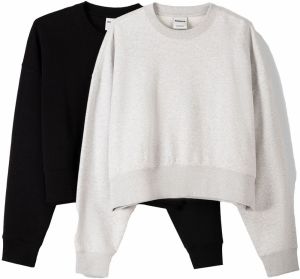 Bershka Mikina  sivá melírovaná / čierna