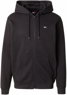 Tommy Jeans Tepláková bunda  čierna